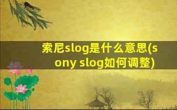 索尼slog是什么意思(sony slog如何调整)